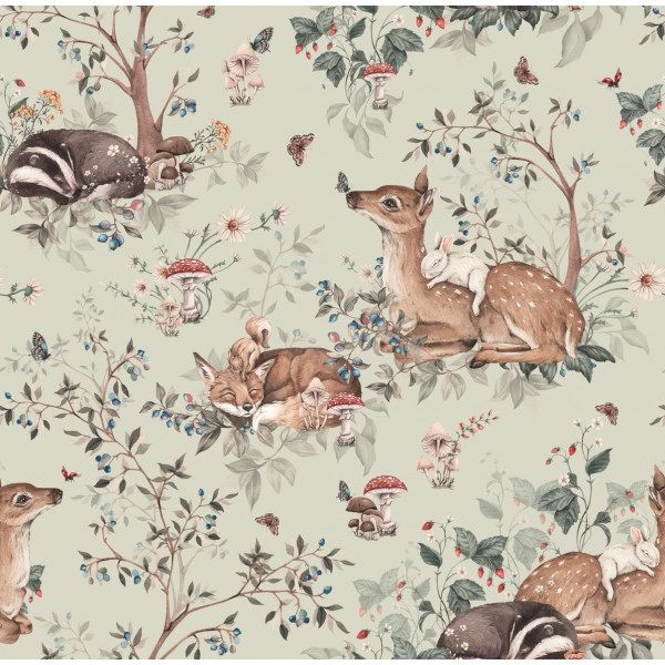 Tour de lit 140/70 , coussin plat forêt magique