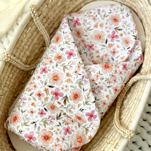 Gigoteuse d’emmaillotage mi-saison fleurs pêche