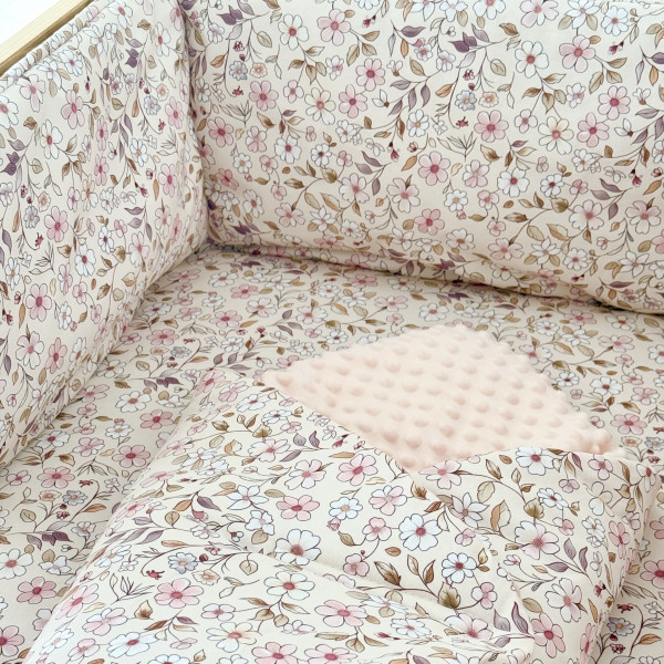 Tour de lit Pétales velours lit 120/60 cm