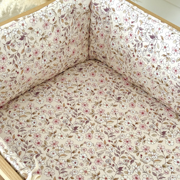 Tour de lit Pétales velours lit 120/60 cm