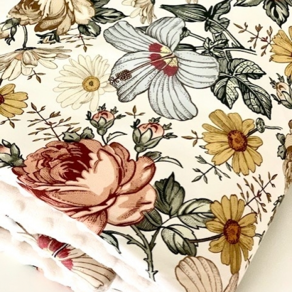 couverture fleurs vintage